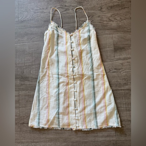 New Billabong The Salty Blonde Striped Mini Dress Size L - Picture 4 of 13